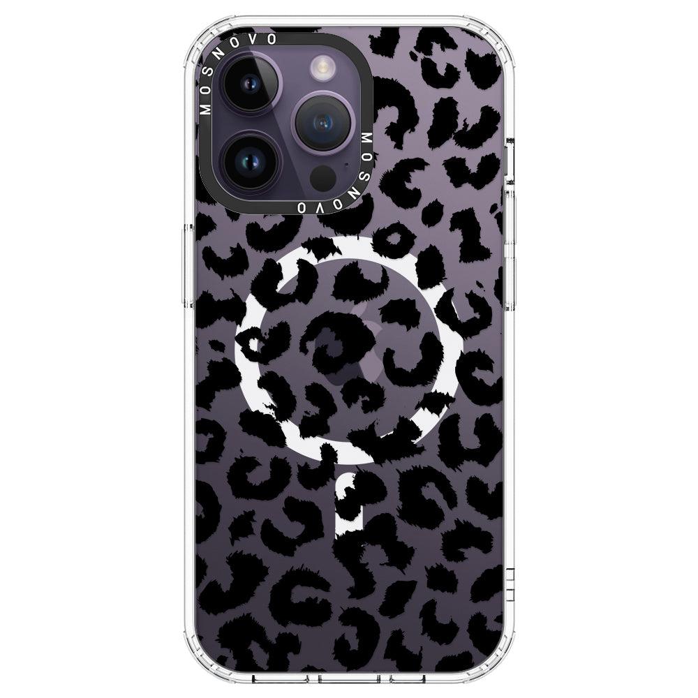 Black Leopard Phone Case - iPhone 14 Pro Max Case - MOSNOVO