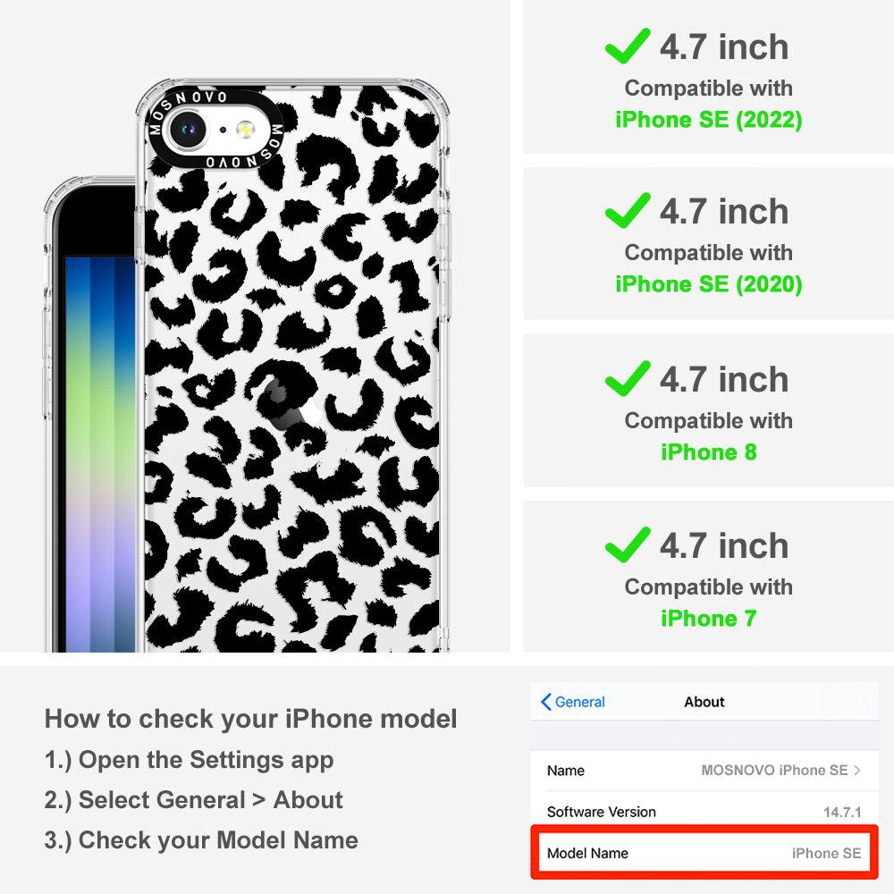 Black Leopard Phone Case - iPhone SE 2020 Case - MOSNOVO