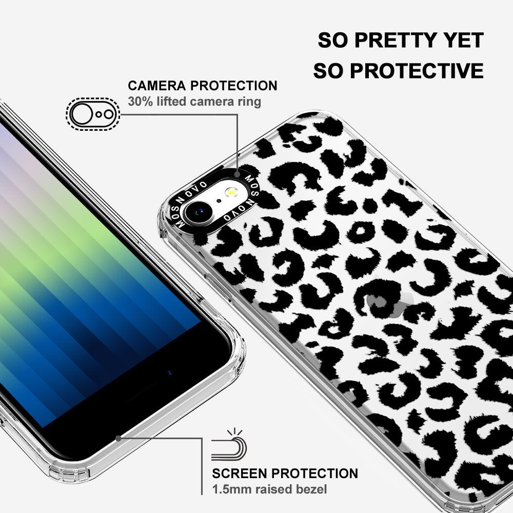 Black Leopard Phone Case - iPhone SE 2020 Case - MOSNOVO