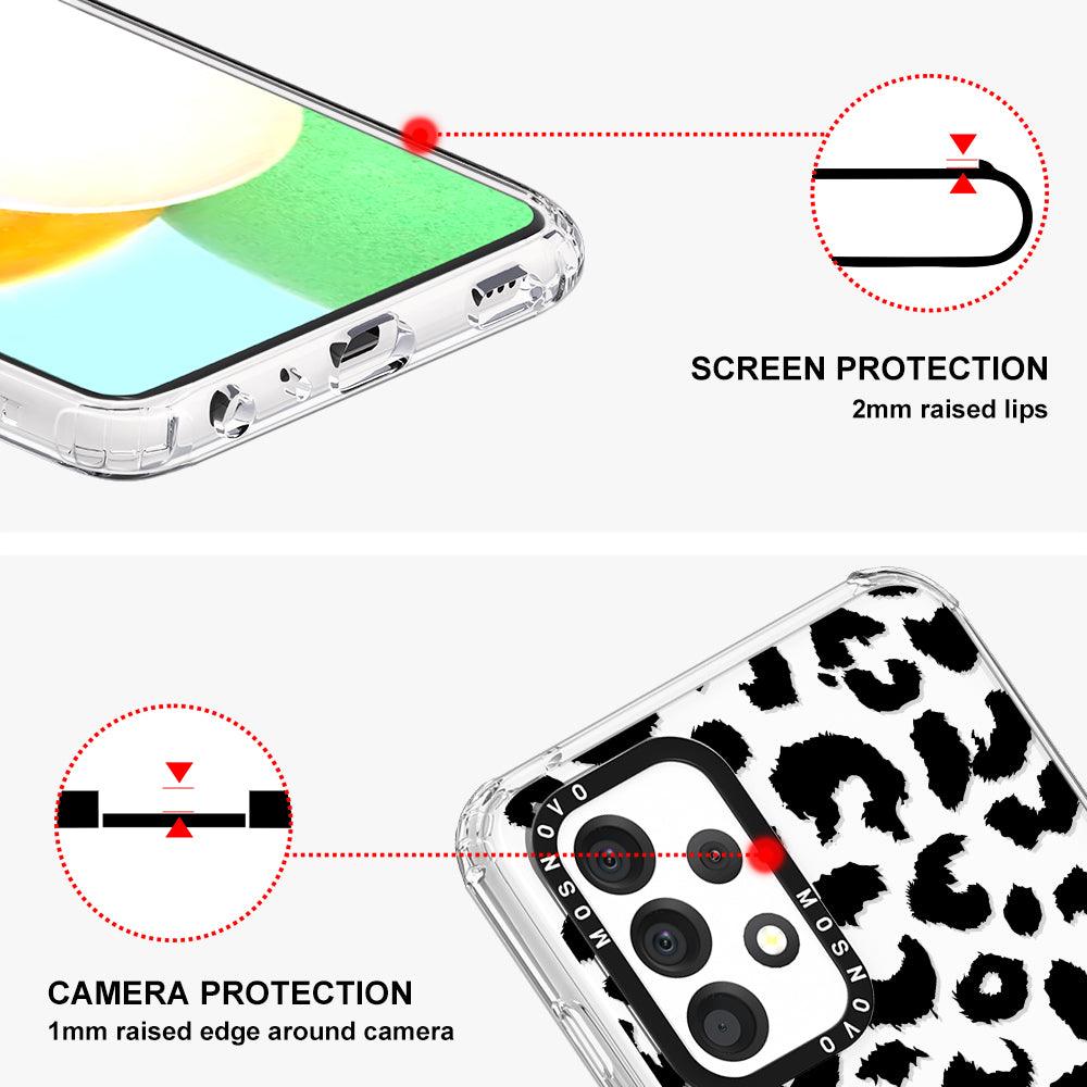 Black Leopard Print Phone Case - Samsung Galaxy A52 & A52s Case - MOSNOVO