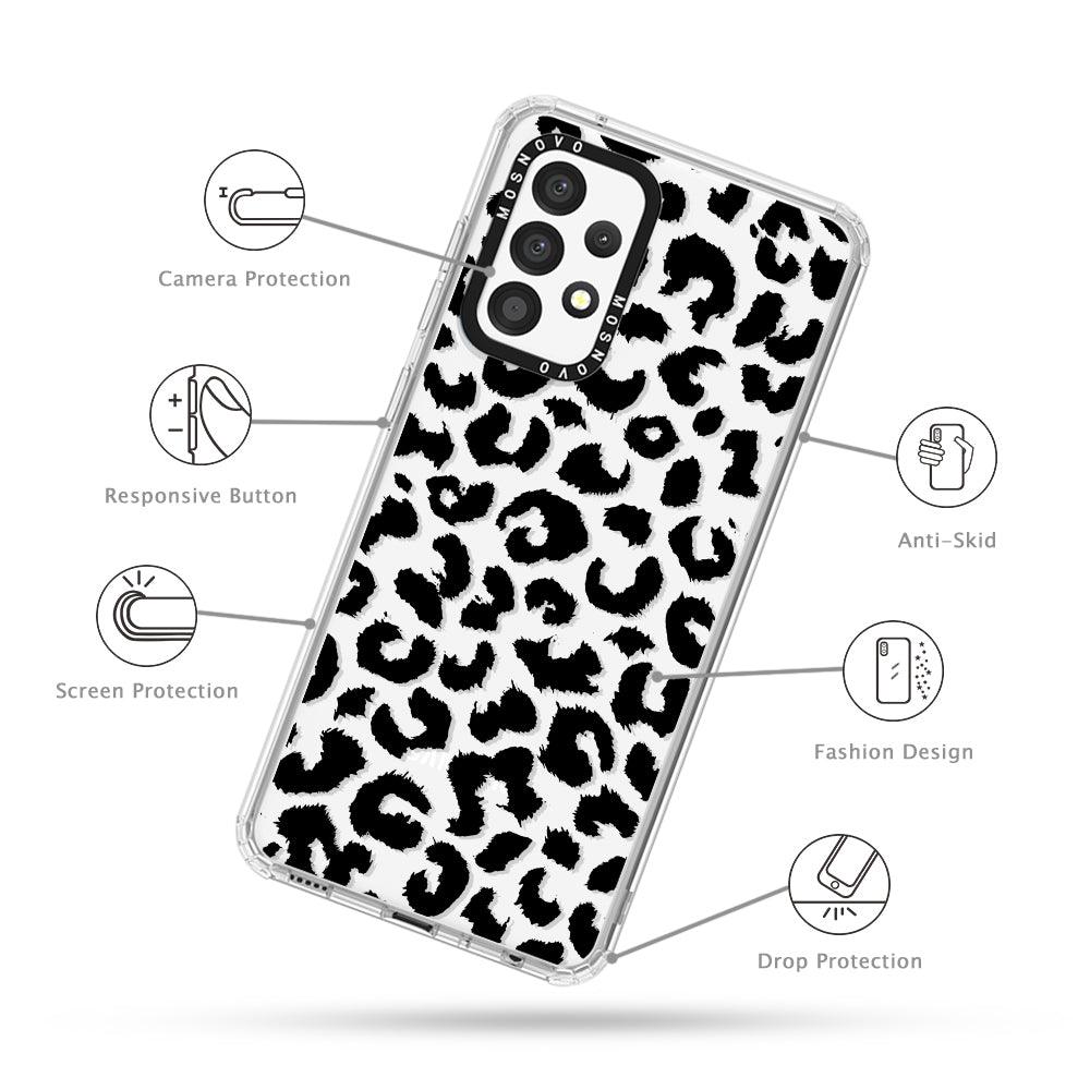 Black Leopard Print Phone Case - Samsung Galaxy A52 & A52s Case - MOSNOVO