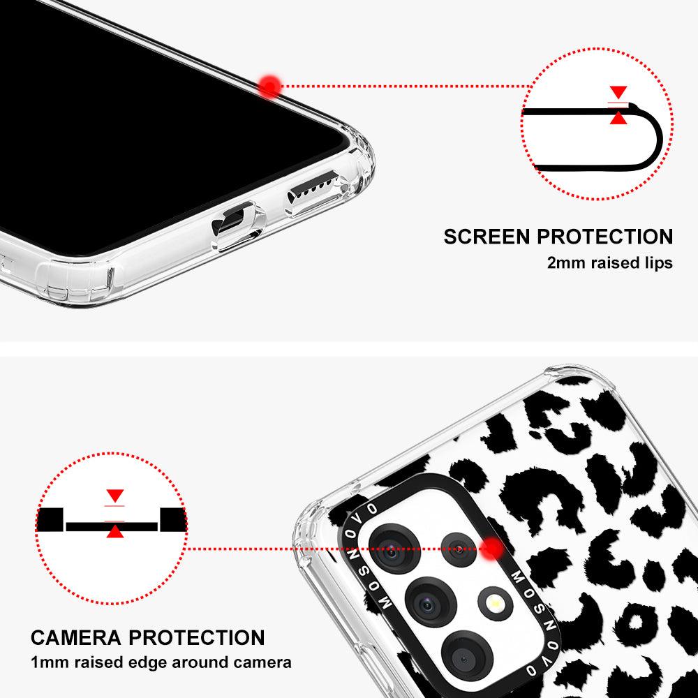 Black Leopard Print Phone Case - Samsung Galaxy A53 Case - MOSNOVO