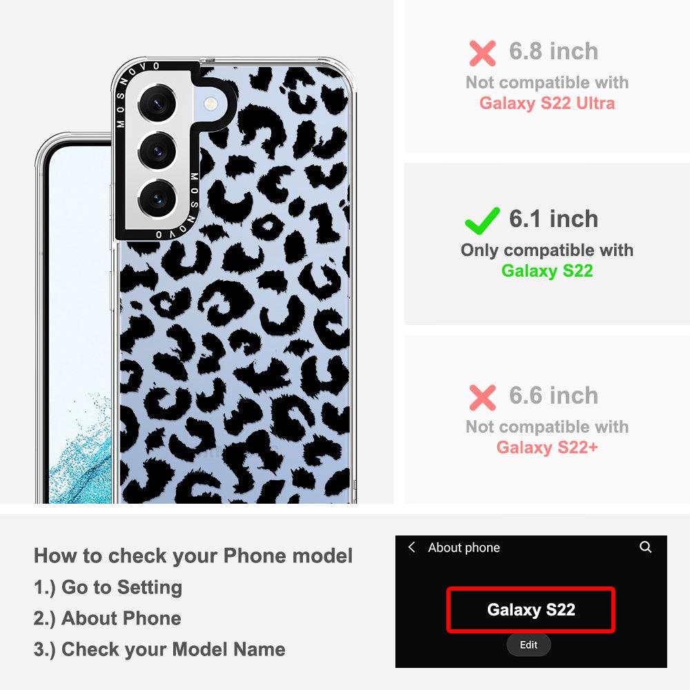 Black Leopard Print Phone Case - Samsung Galaxy S22 Case - MOSNOVO