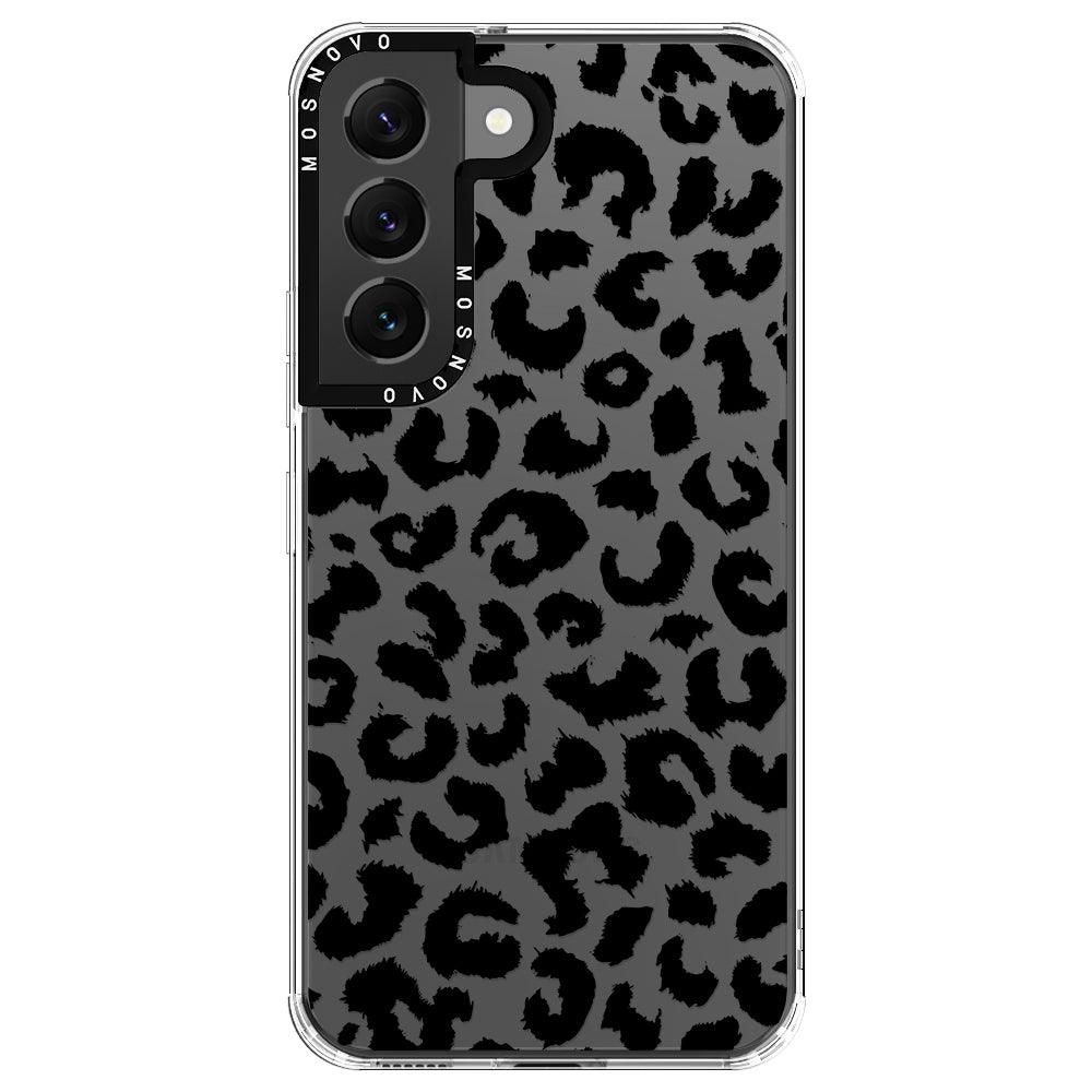 Black Leopard Print Phone Case - Samsung Galaxy S22 Plus Case - MOSNOVO