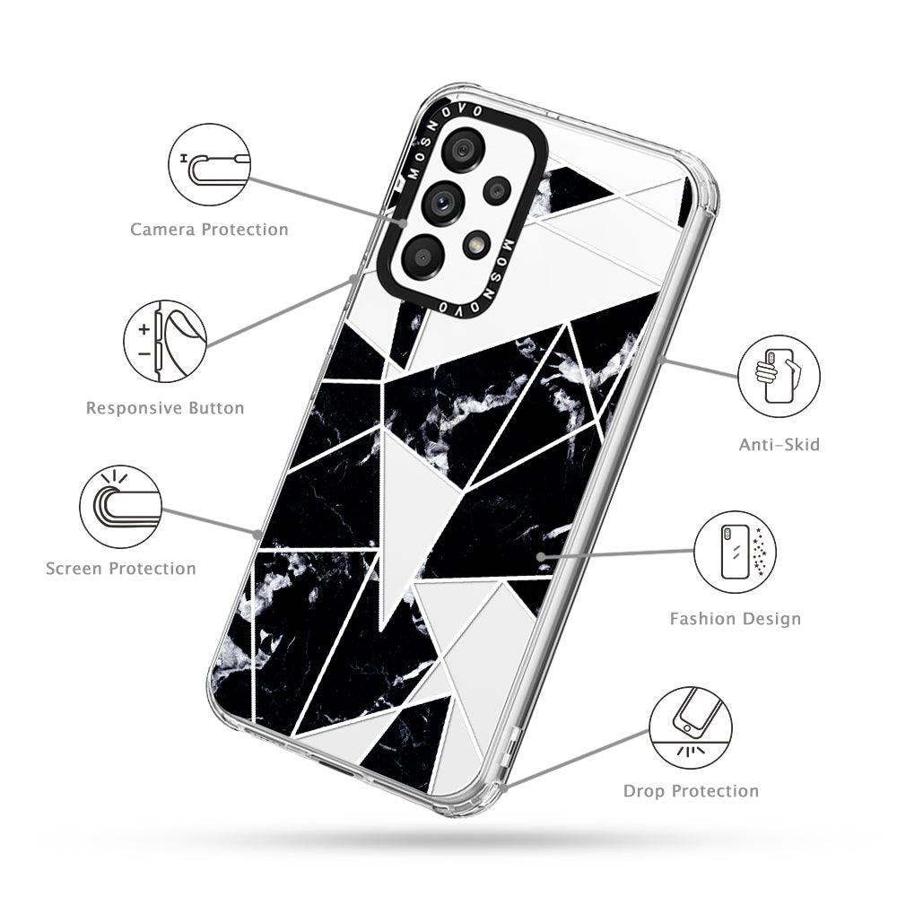 Black Marble Phone Case - Samsung Galaxy A53 Case - MOSNOVO