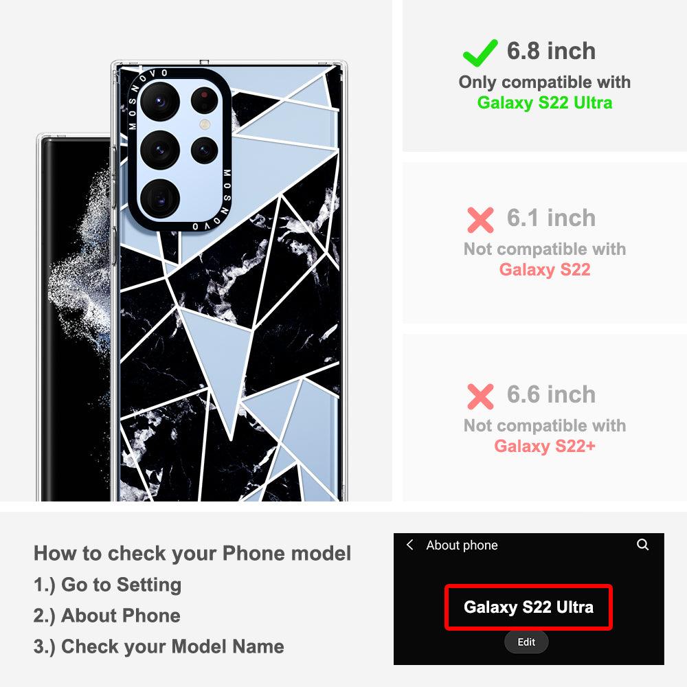 Black Marble Phone Case - Samsung Galaxy S22 Ultra Case - MOSNOVO