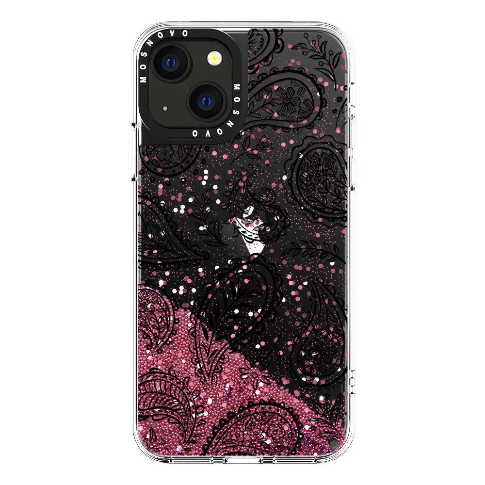 Black Paisley Glitter Phone Case - iPhone 13 Case - MOSNOVO