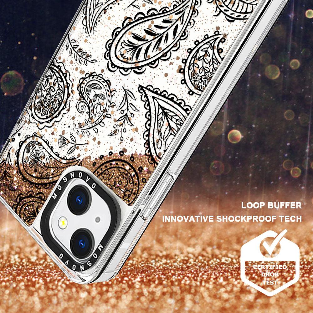 Black Paisley Glitter Phone Case - iPhone 13 Case - MOSNOVO
