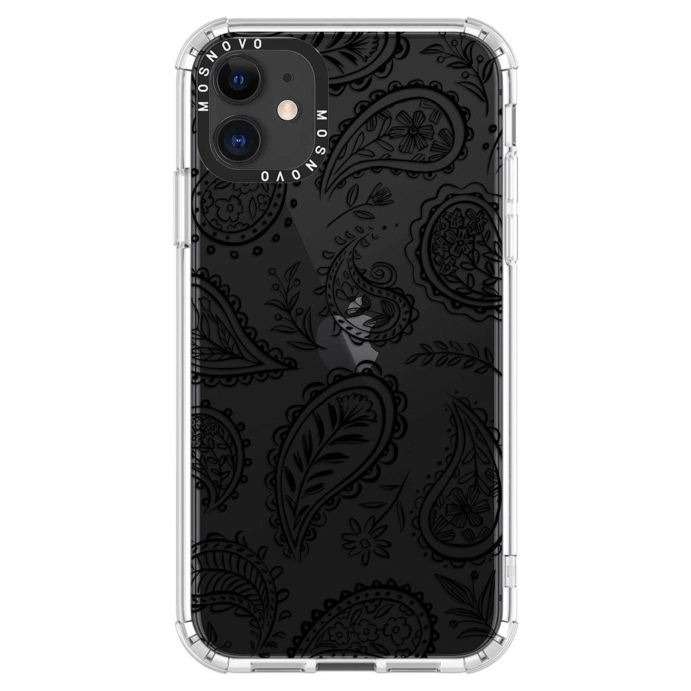 Black Paisley Phone Case - iPhone 11 Case - MOSNOVO