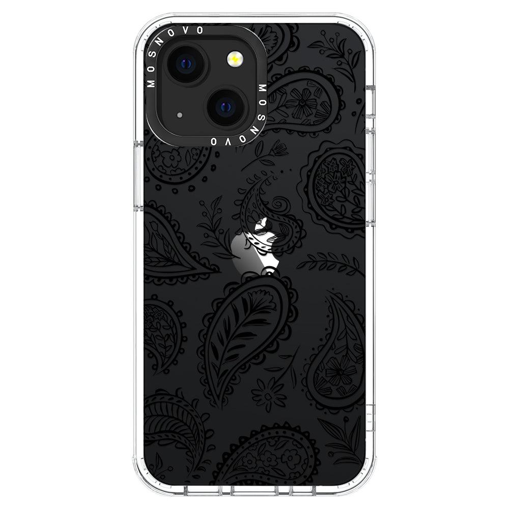 Black Paisley Phone Case - iPhone 13 Case - MOSNOVO