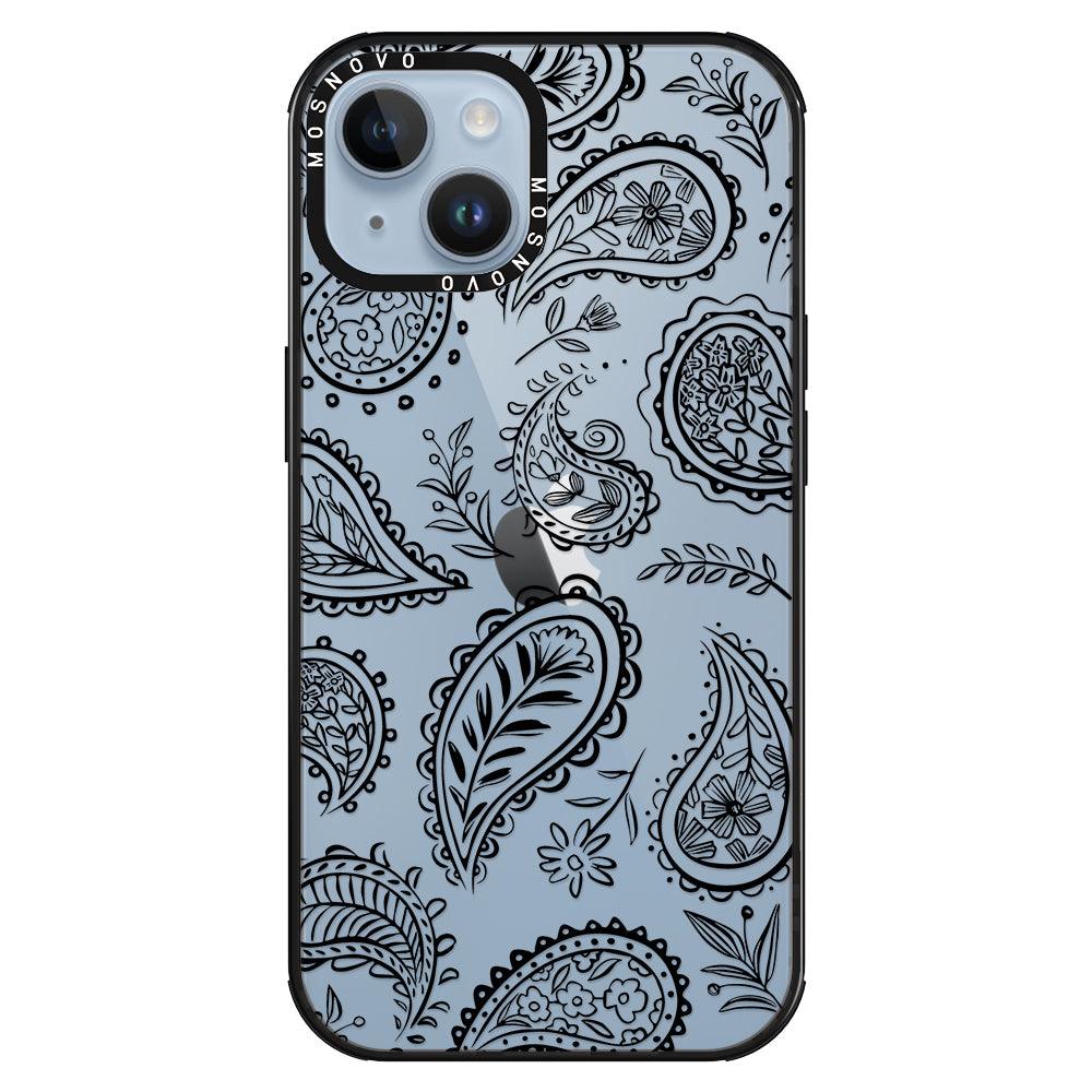 Black Paisley Phone Case - iPhone 14 Case - MOSNOVO
