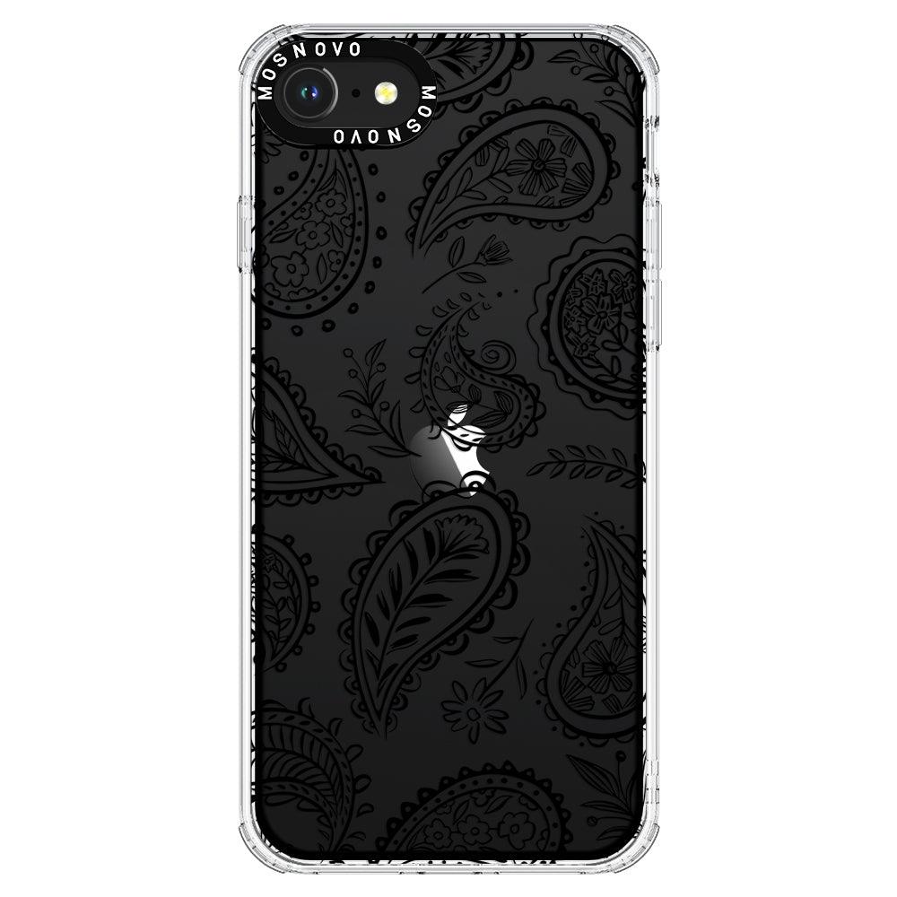 Black Paisley Phone Case - iPhone SE 2022 Case - MOSNOVO