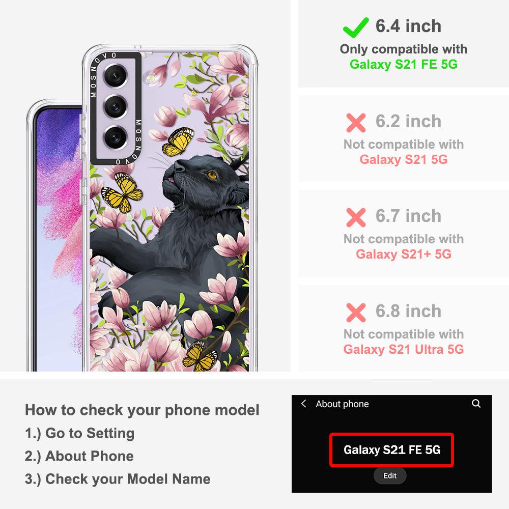Black Panther Garden Phone Case - Samsung Galaxy S21 FE Case - MOSNOVO