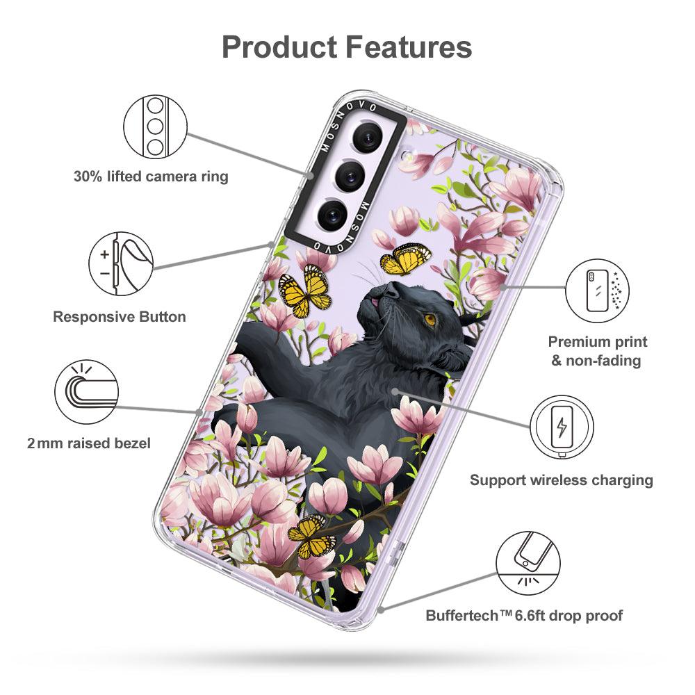 Black Panther Garden Phone Case - Samsung Galaxy S21 FE Case - MOSNOVO