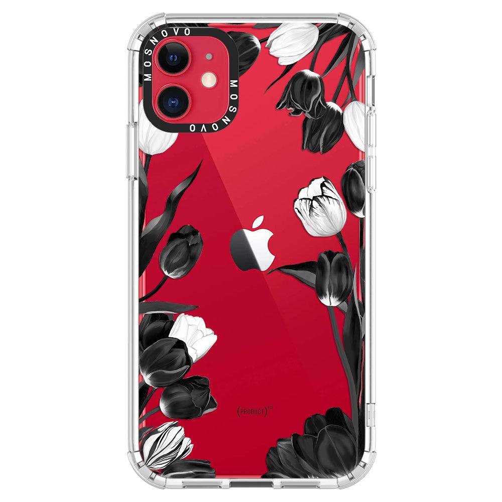 Black Tulips Phone Case - iPhone 11 Case - MOSNOVO
