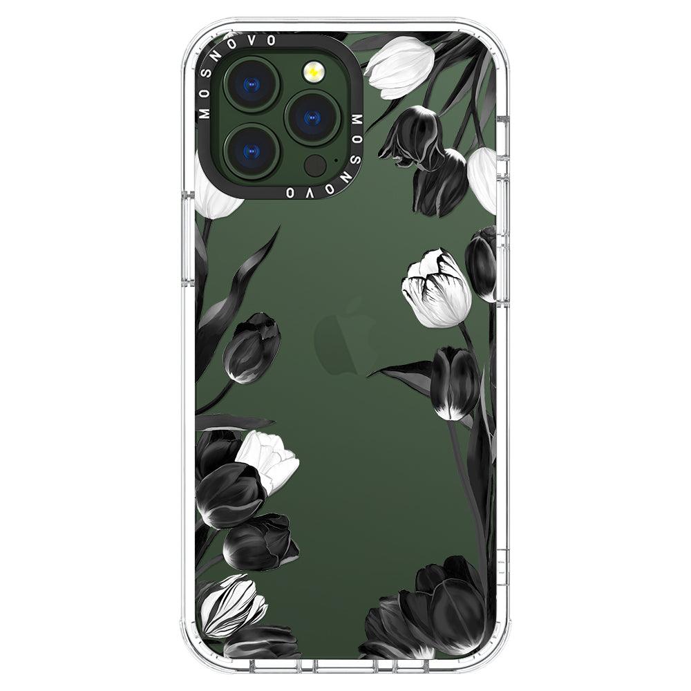 Black Tulips Phone Case - iPhone 13 Pro Max Case - MOSNOVO