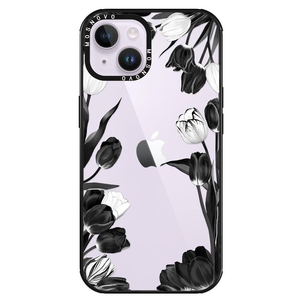 Black Tulips Phone Case - iPhone 14 Plus Case - MOSNOVO