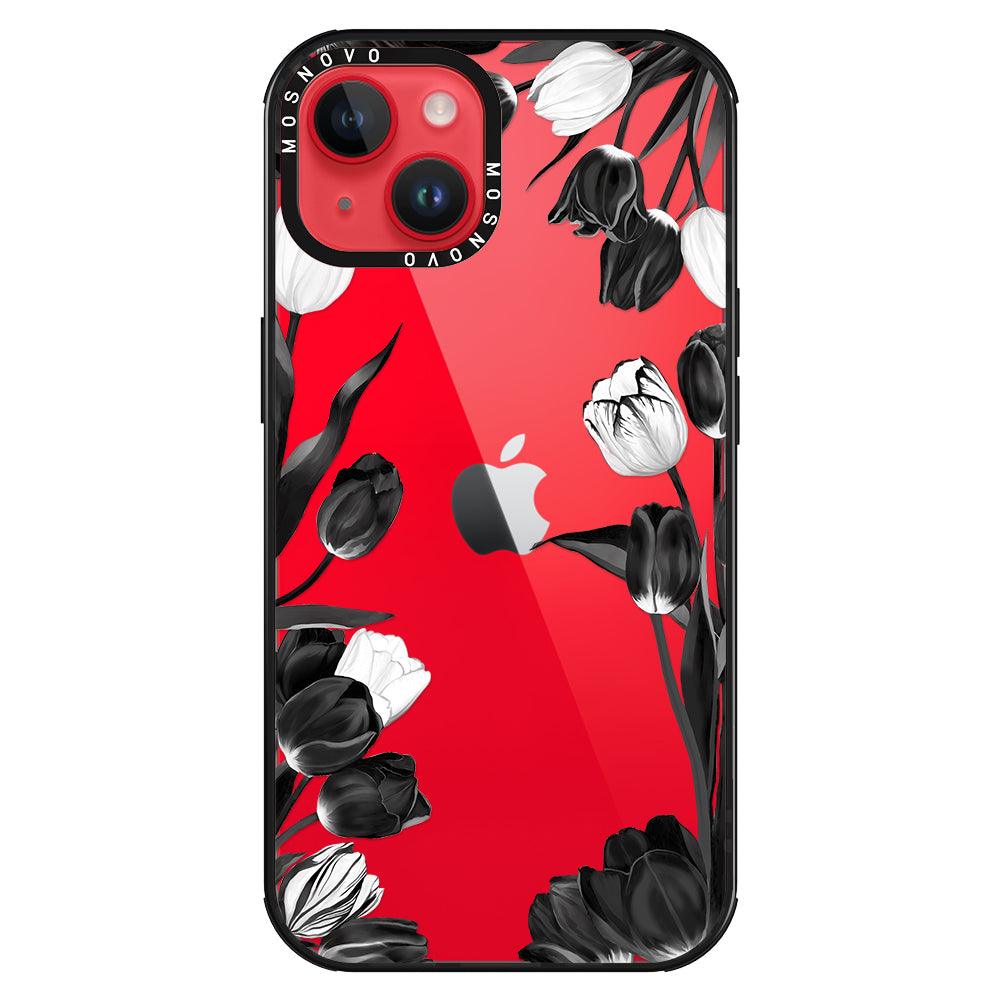 Black Tulips Phone Case - iPhone 14 Plus Case - MOSNOVO