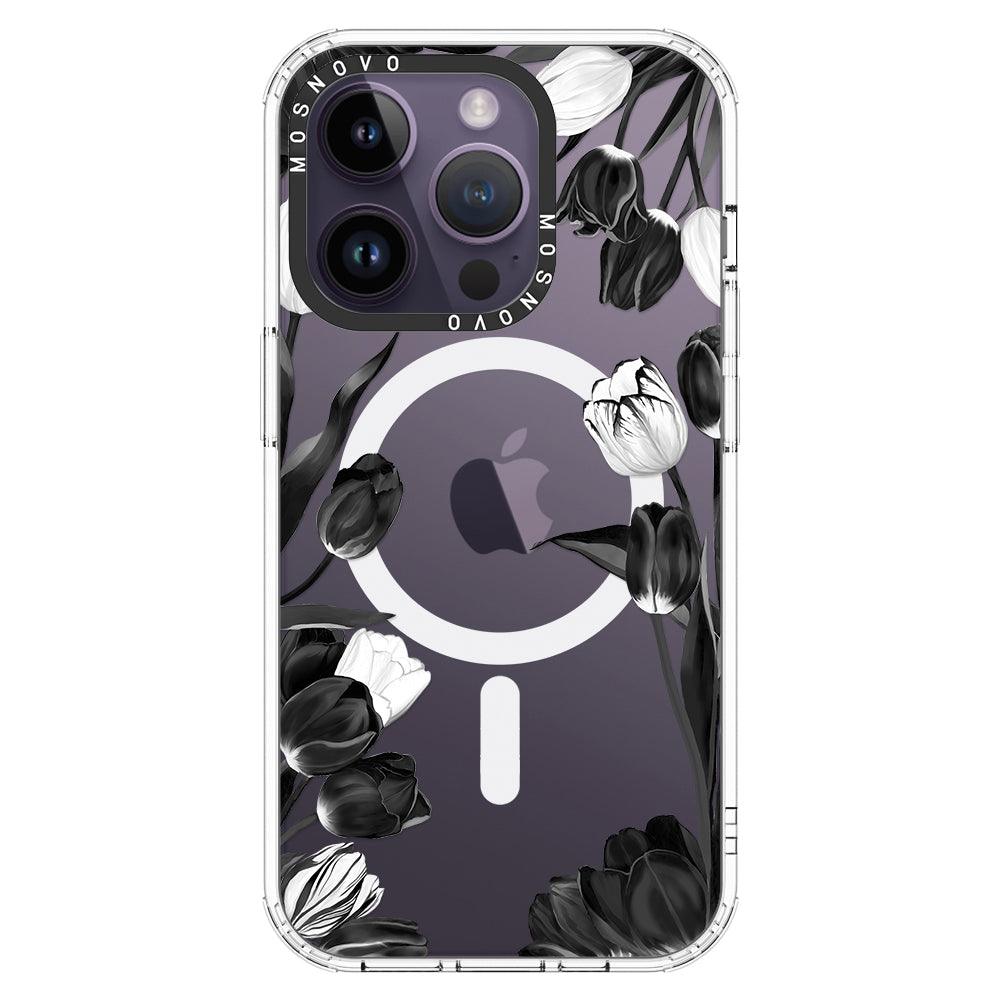 Black Tulips Phone Case - iPhone 14 Pro Case - MOSNOVO