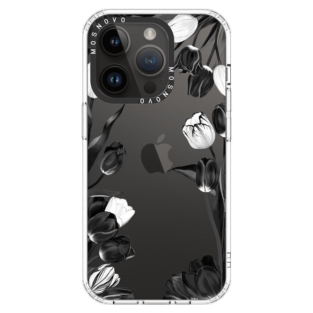 Black Tulips Phone Case - iPhone 14 Pro Case - MOSNOVO
