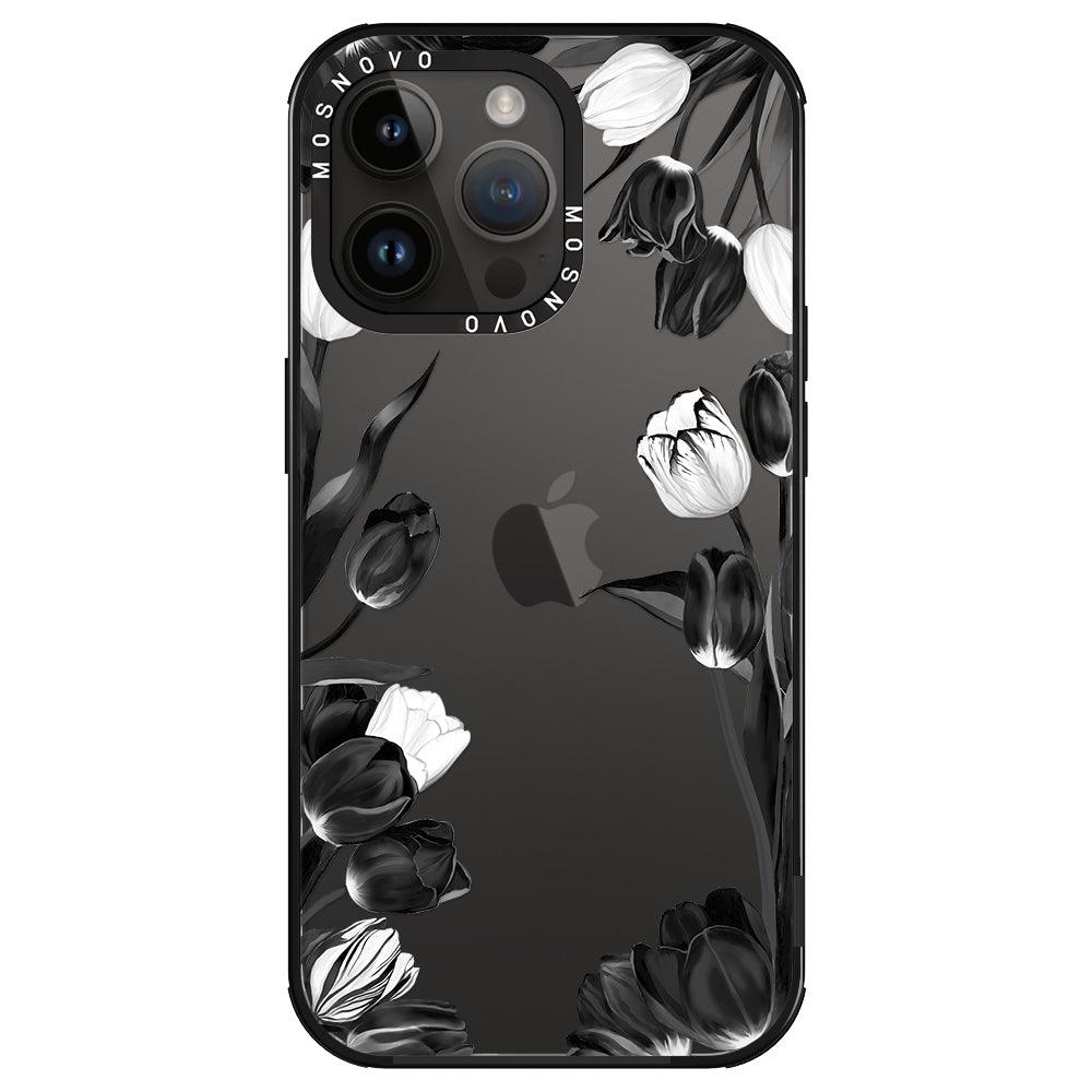 Black Tulips Phone Case - iPhone 14 Pro Max Case - MOSNOVO