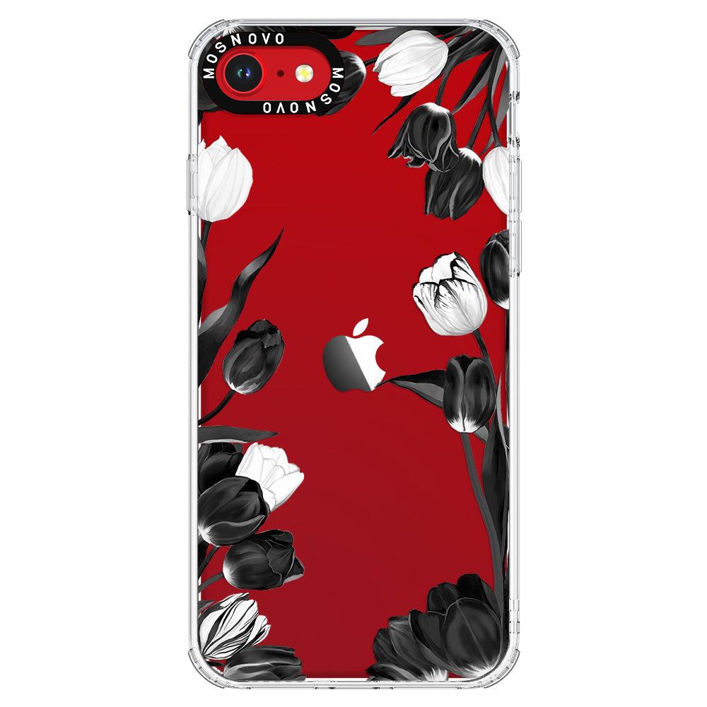 Black Tulips Phone Case - iPhone SE 2020 Case - MOSNOVO
