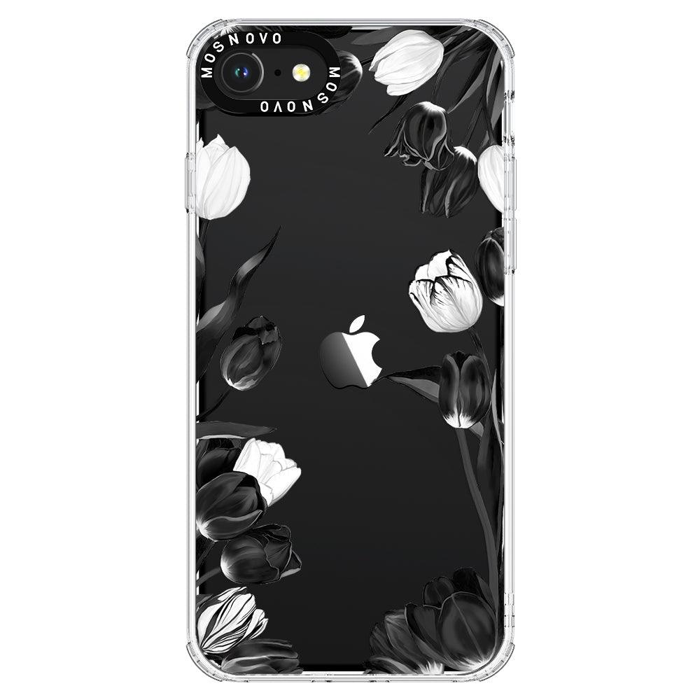 Black Tulips Phone Case - iPhone SE 2020 Case - MOSNOVO