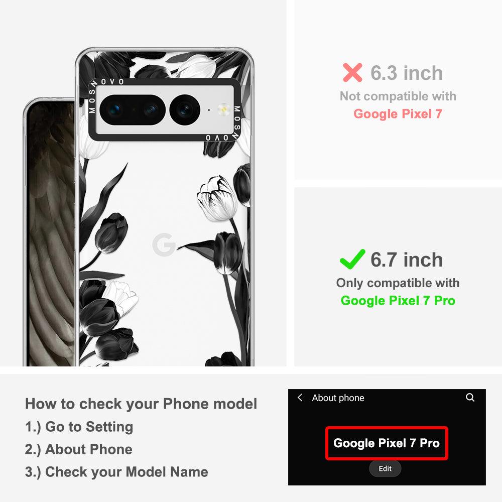 Black White Tulips Phone Case - Google Pixel 7 Pro Case - MOSNOVO
