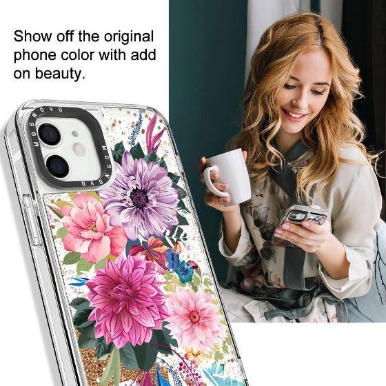 Blossom Floral Flower Glitter Phone Case - iPhone 12 Case