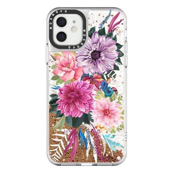Blossom Floral Flower Glitter Phone Case - iPhone 12 Mini Case