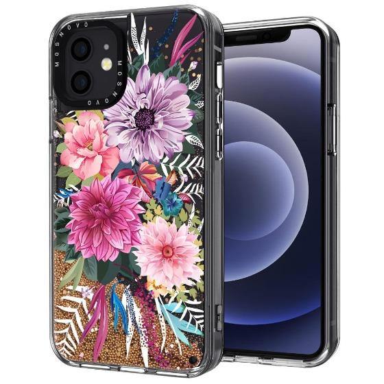 Blossom Floral Flower Glitter Phone Case - iPhone 12 Mini Case
