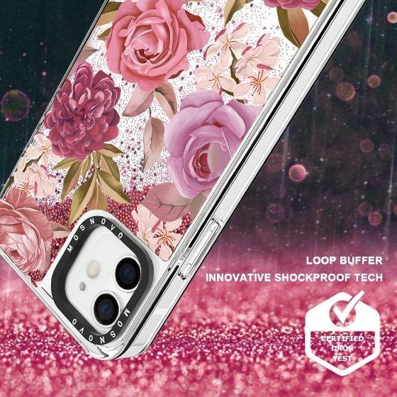 Blossom Flower Floral Glitter Phone Case - iPhone 12 Case - MOSNOVO