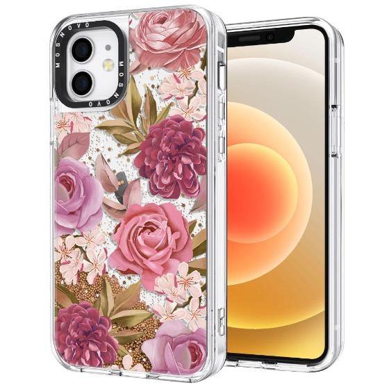 Blossom Flower Floral Glitter Phone Case - iPhone 12 Case - MOSNOVO