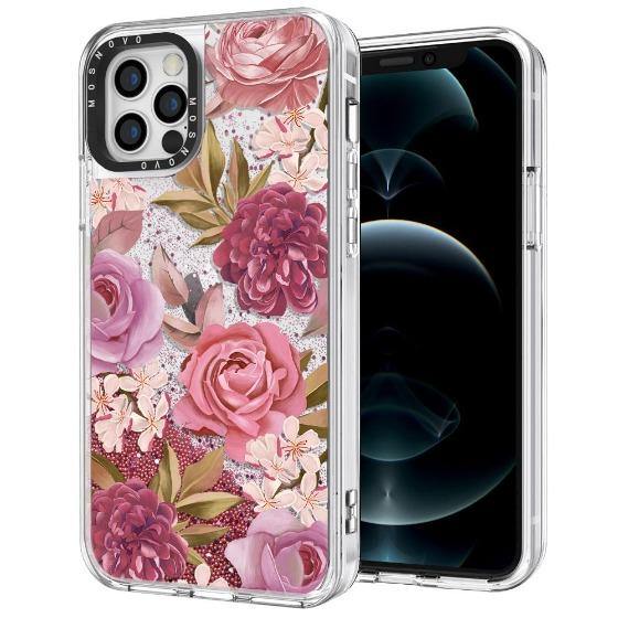 Blossom Flower Floral Glitter Phone Case - iPhone 12 Pro Max Case - MOSNOVO