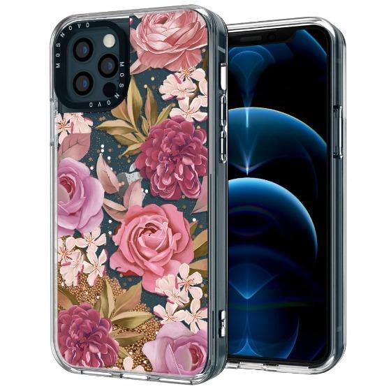 Blossom Flower Floral Glitter Phone Case - iPhone 12 Pro Max Case - MOSNOVO