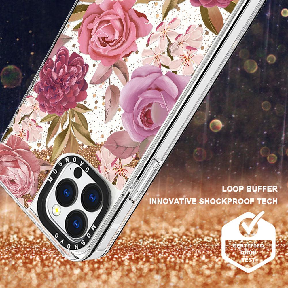 Blossom Flower Floral Glitter Phone Case - iPhone 13 Pro Case - MOSNOVO