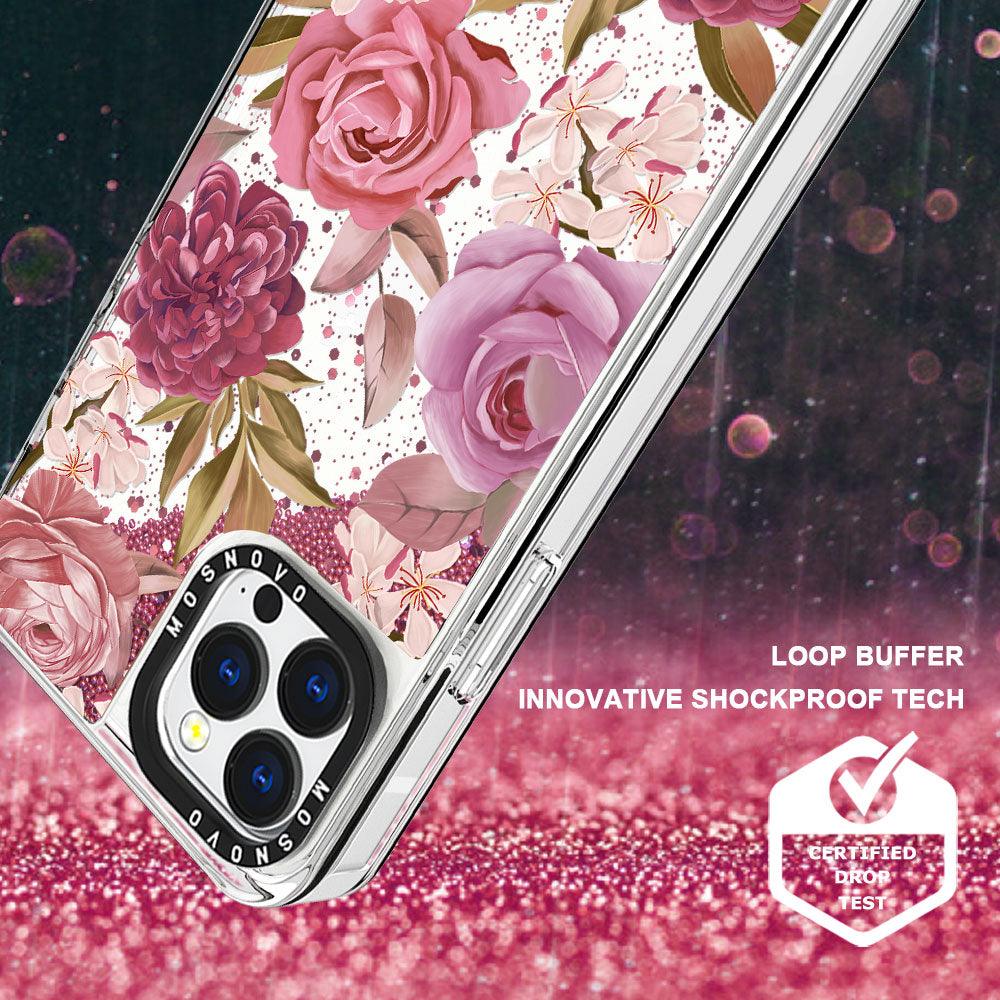 Blossom Flower Floral Glitter Phone Case - iPhone 13 Pro Max Case - MOSNOVO