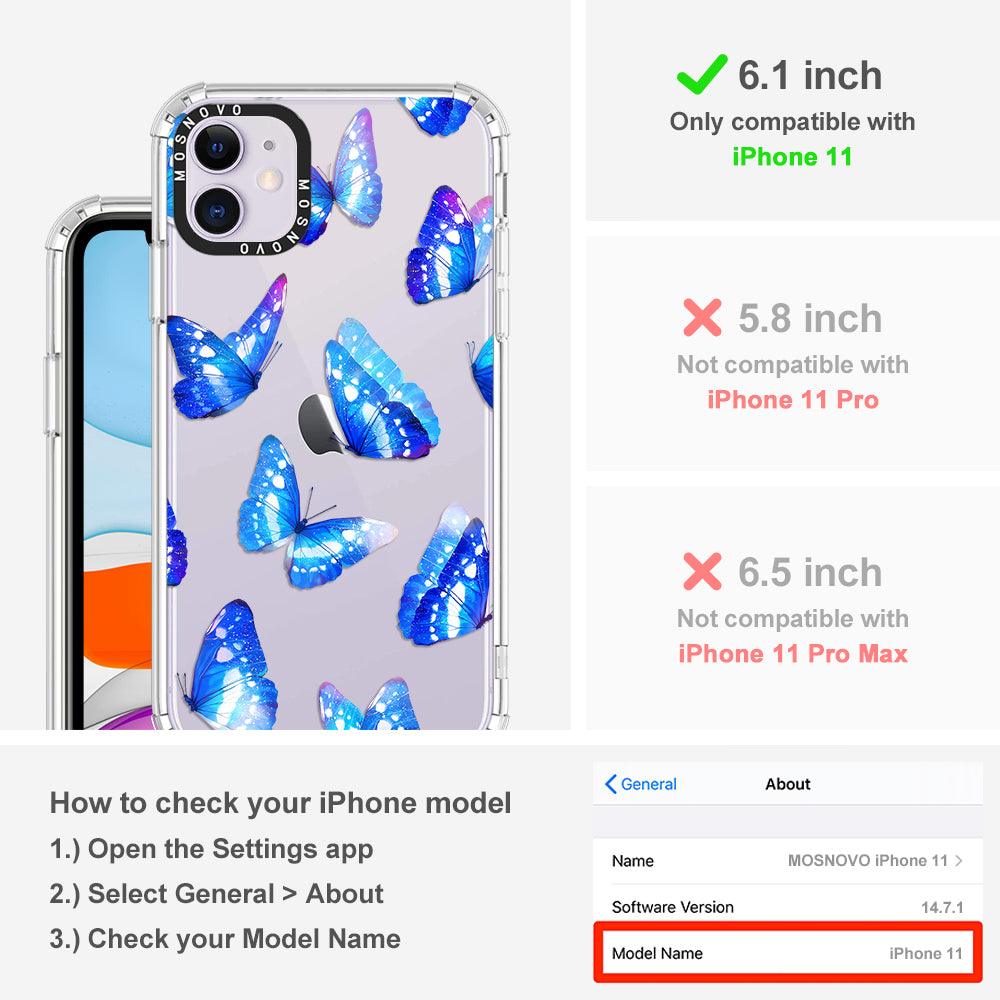 Stunning Blue Butterflies Phone Case - iPhone 11 Case - MOSNOVO