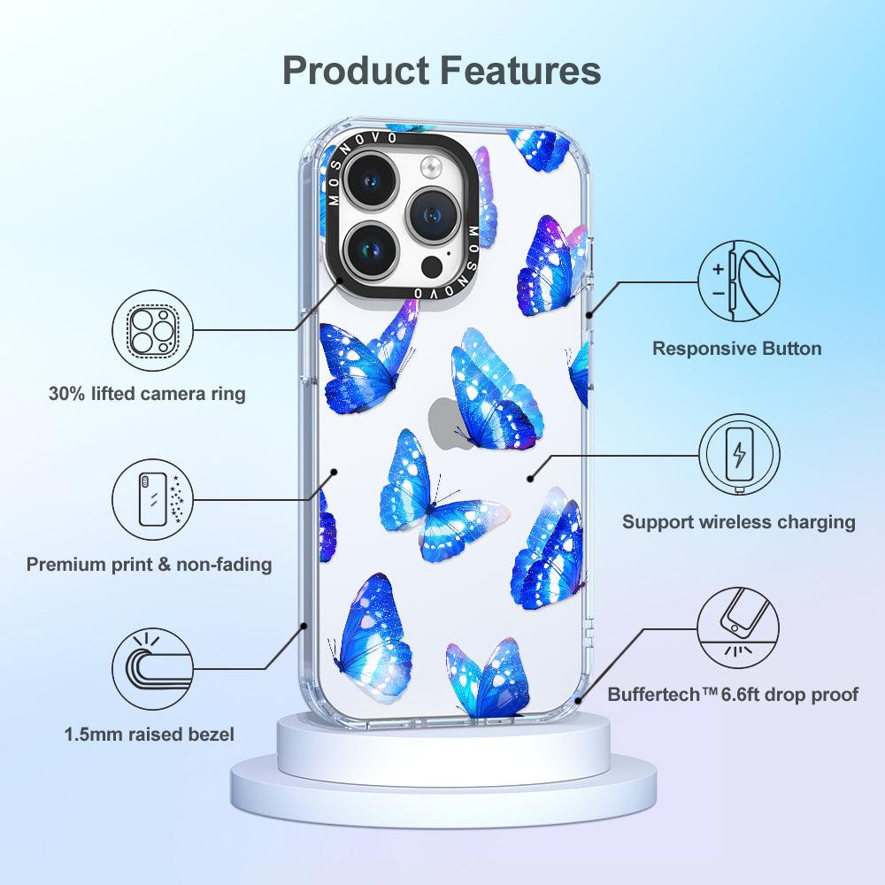 Stunning Blue Butterflies Phone Case - iPhone 14 Pro Max Case - MOSNOVO