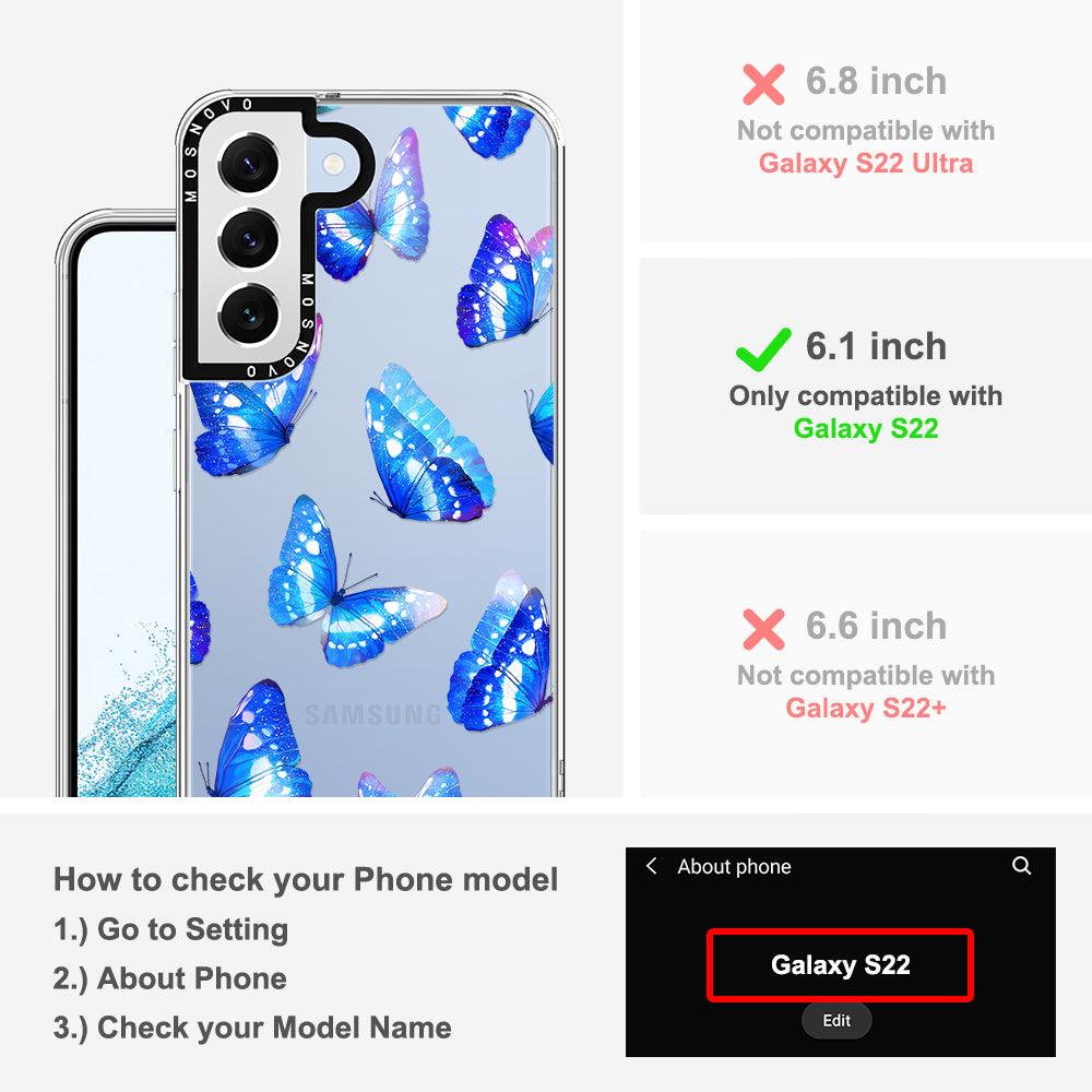 Blue Butterflies Phone Case - Samsung Galaxy S22 Case - MOSNOVO