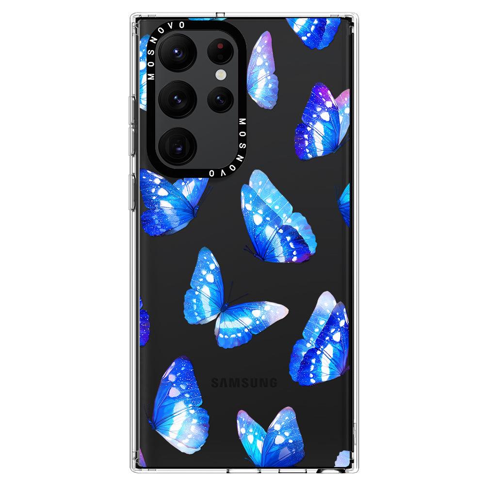 Blue Butterflies Phone Case - Samsung Galaxy S22 Ultra Case - MOSNOVO