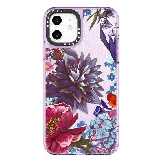 Blue Lilacs Glitter Phone Case - iPhone 11 Case - MOSNOVO
