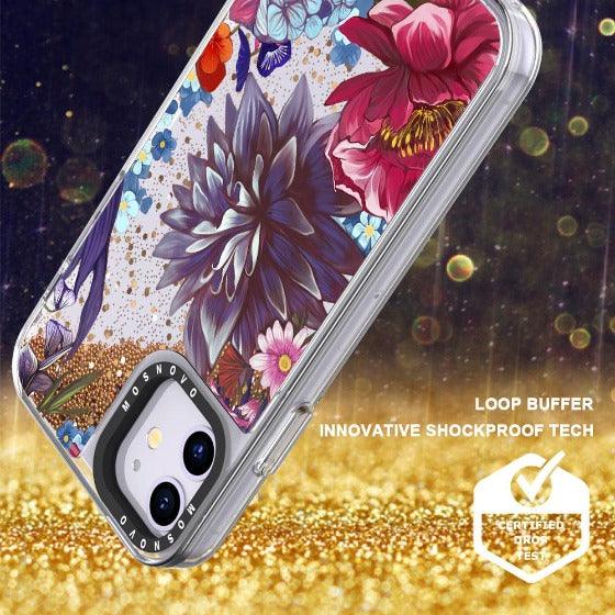 Blue Lilacs Glitter Phone Case - iPhone 11 Case - MOSNOVO