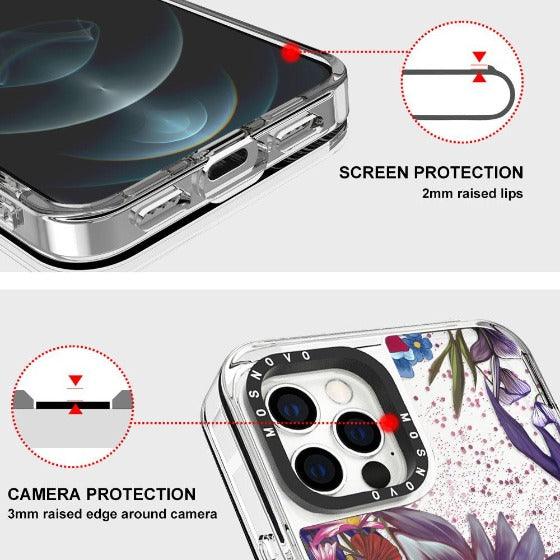 Blue Lilacs Glitter Phone Case - iPhone 12 Pro Max Case - MOSNOVO