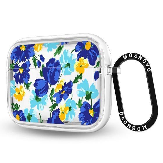 Bluish Flowers Floral AirPods Pro Case - MOSNOVO