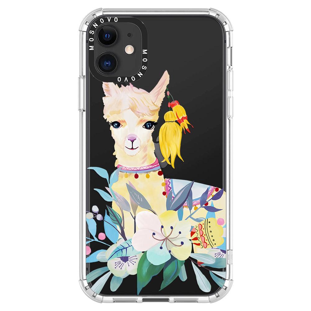 Llama Floral Phone Case - iPhone 11 Case - MOSNOVO