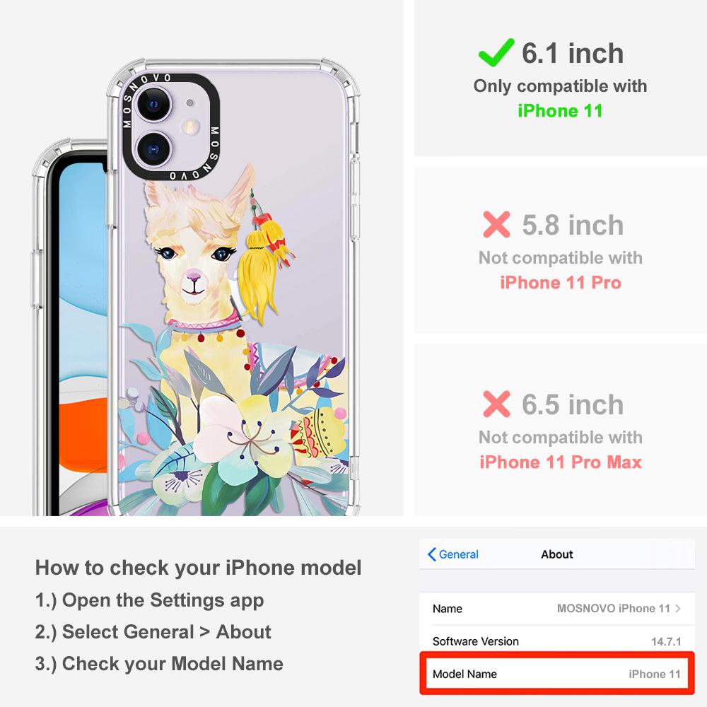 Llama Floral Phone Case - iPhone 11 Case - MOSNOVO