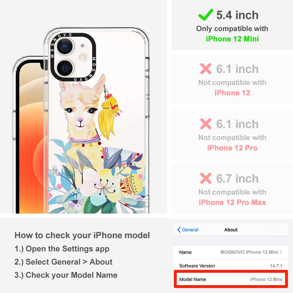 Boho Llama Phone Case - iPhone 12 Mini Case - MOSNOVO