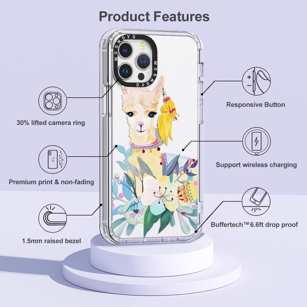 Boho Llama Phone Case - iPhone 12 Pro Max Case - MOSNOVO