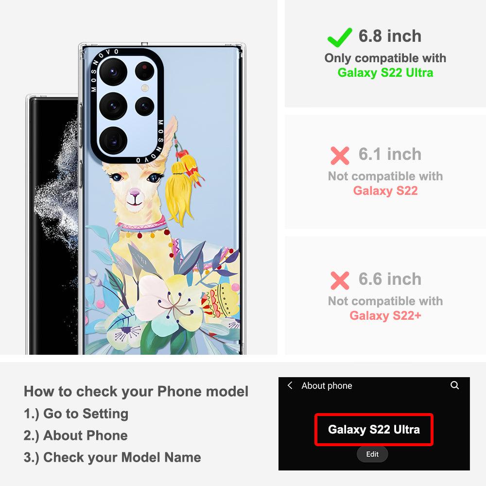 Boho Llama Phone Case - Samsung Galaxy S22 Ultra Case - MOSNOVO